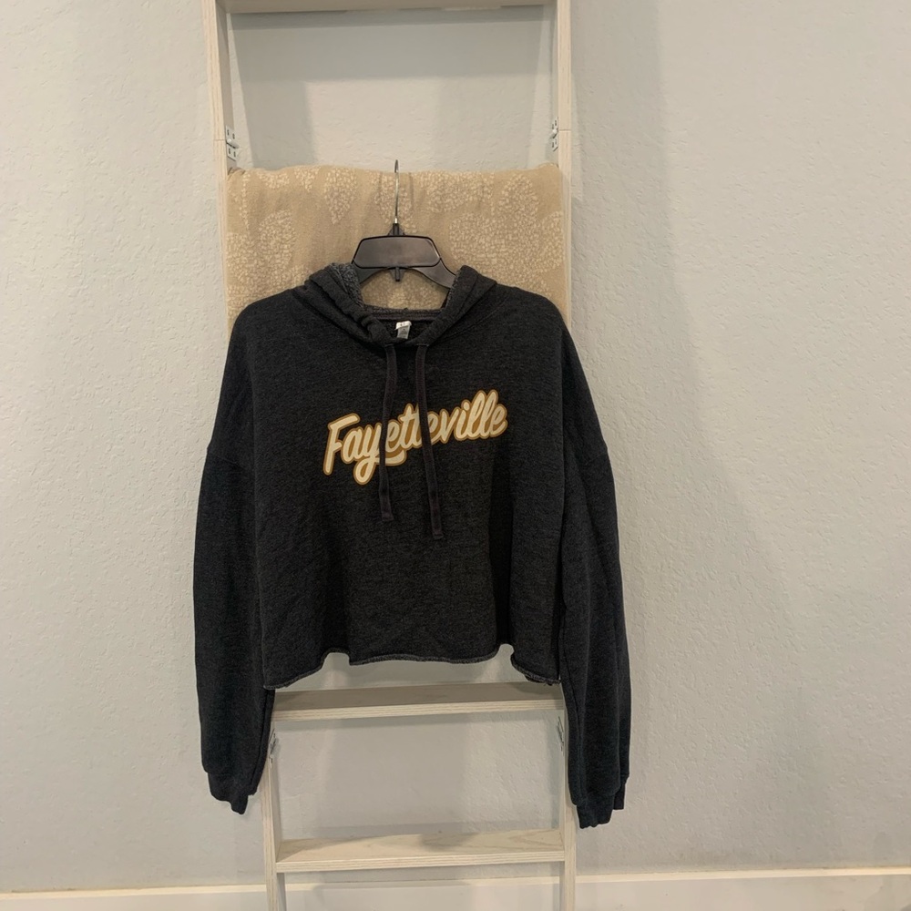 Dark Gray Fayetteville Hoodie Crop